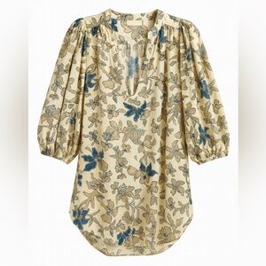 Ulla Johnson Floral Puff Sleeve Blouse Coverup – Pre-Fall 2022 – Boho Romantic